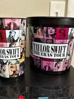Taylor Swift Pink and Black Eras Tour Collage Popcorn Set